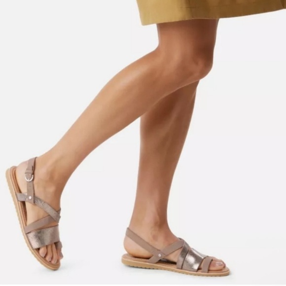 Sorel Ella Criss Cross Toe Loop Sandals Leather Adjustable Size 8 Women’s - Picture 1 of 7